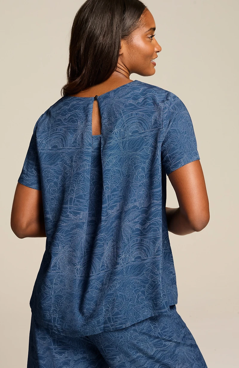 silky-soft pleat-back tee