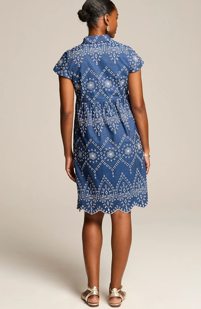 embroidered a-line shirtdress