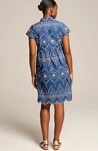 embroidered a-line shirtdress