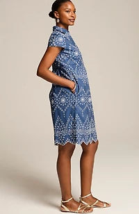 embroidered a-line shirtdress