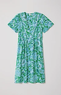 embroidered short-sleeve dress