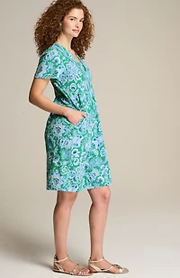 embroidered short-sleeve dress