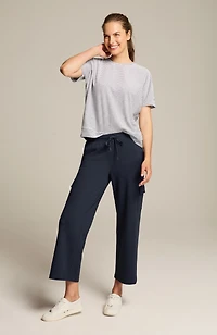 fit french terry cargo cropped pants