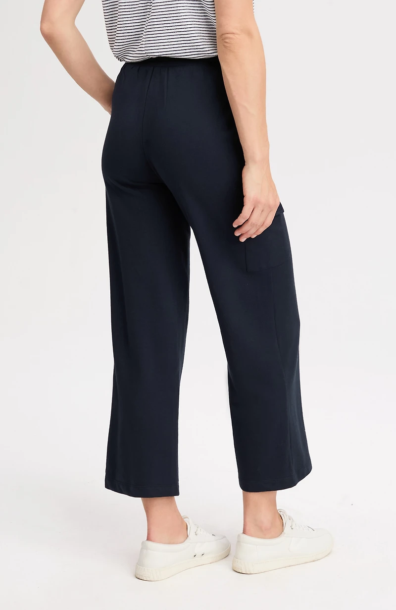 fit french terry cargo cropped pants