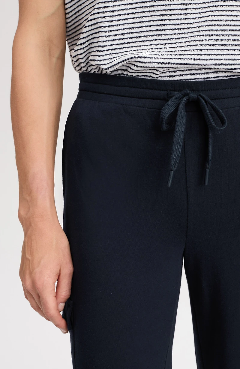 fit french terry cargo cropped pants