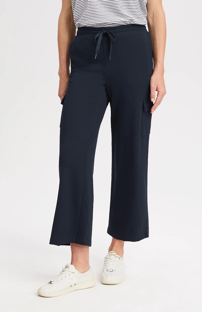 fit french terry cargo cropped pants