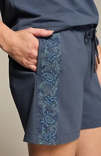 fit embroidered shorts