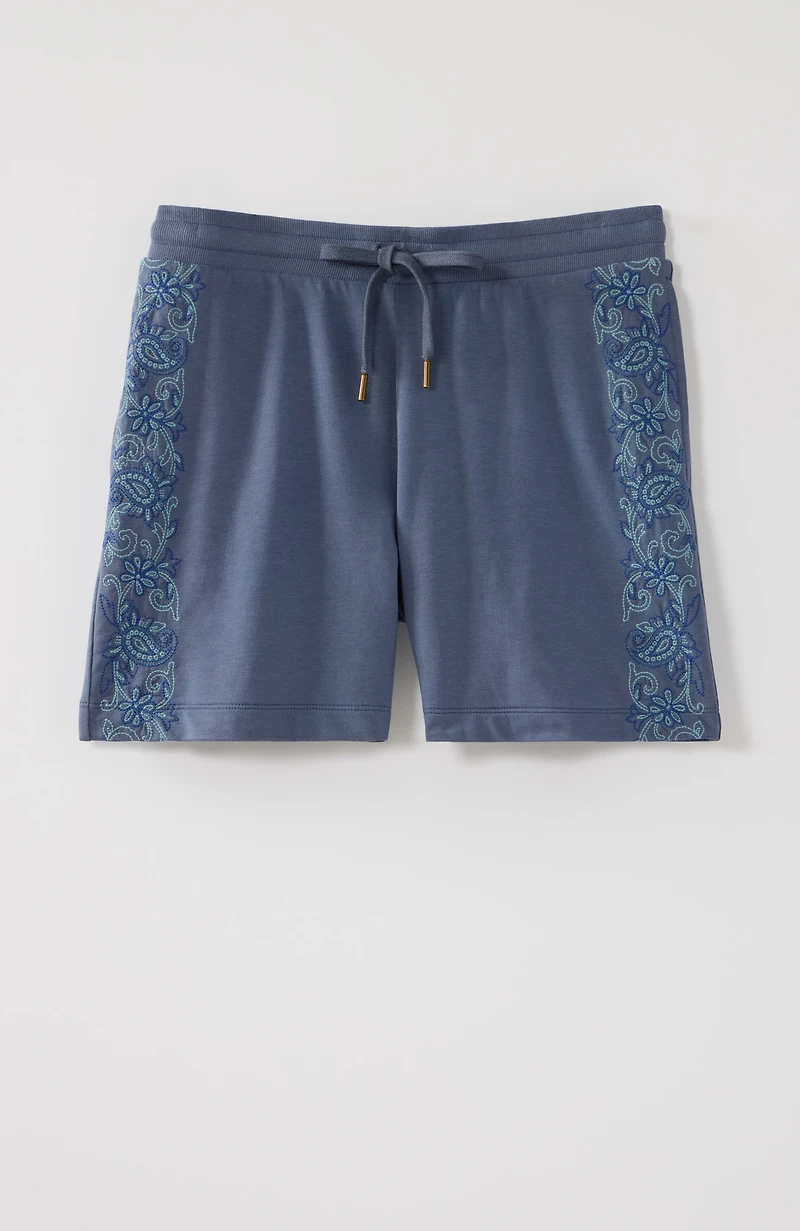 fit embroidered shorts