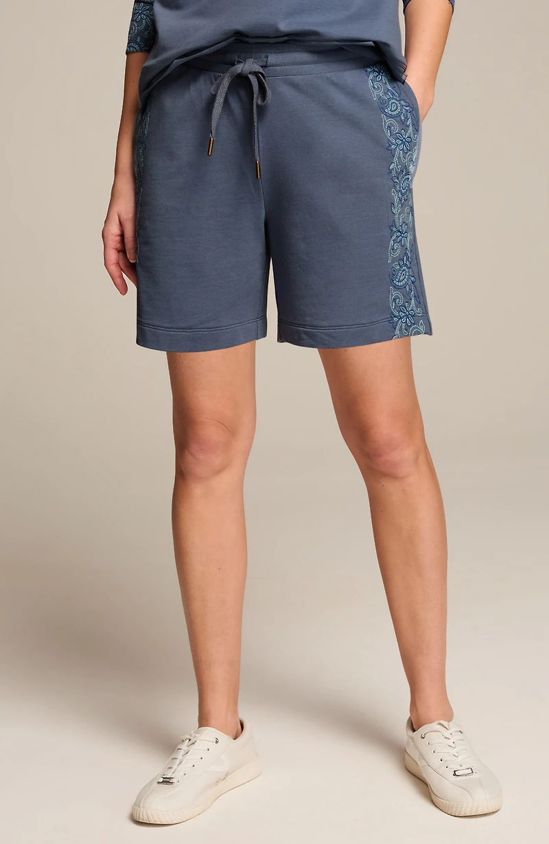 fit embroidered shorts