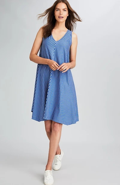 fit striped swing dress