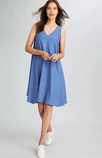 fit striped swing dress