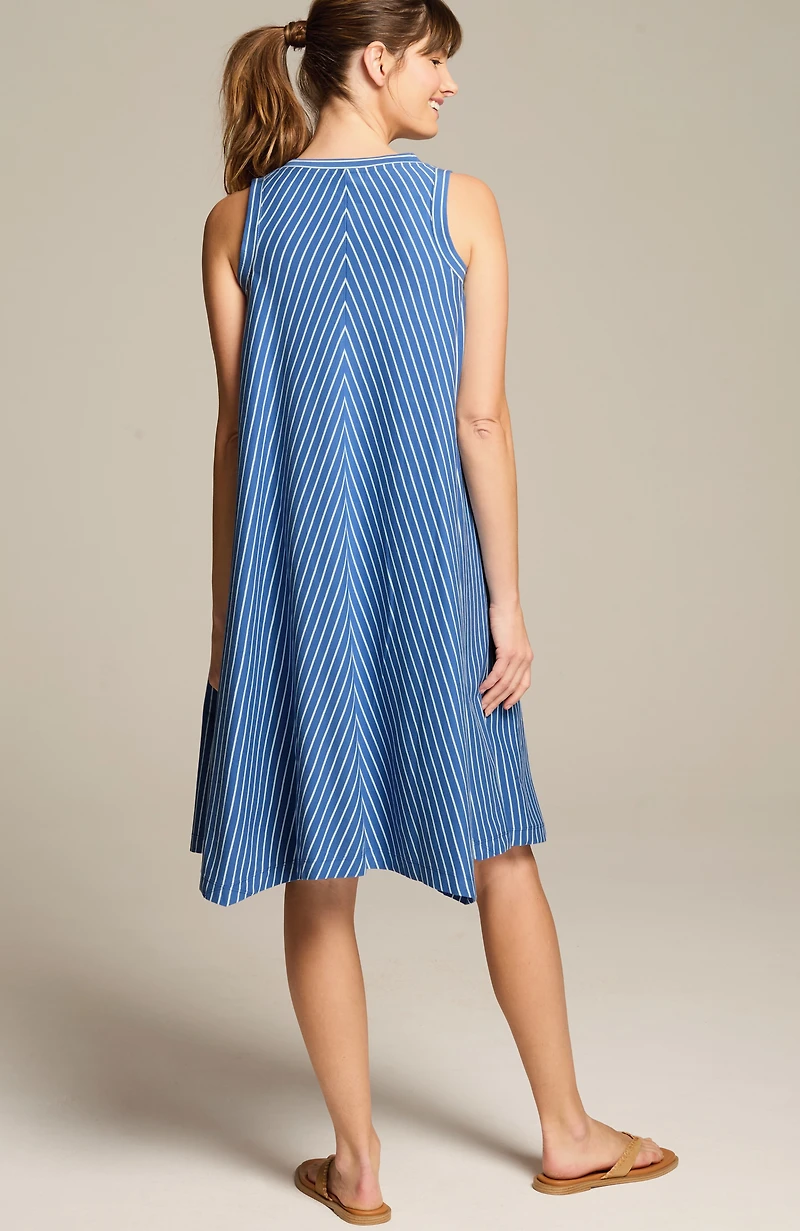 fit striped swing dress