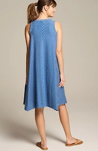 fit striped swing dress