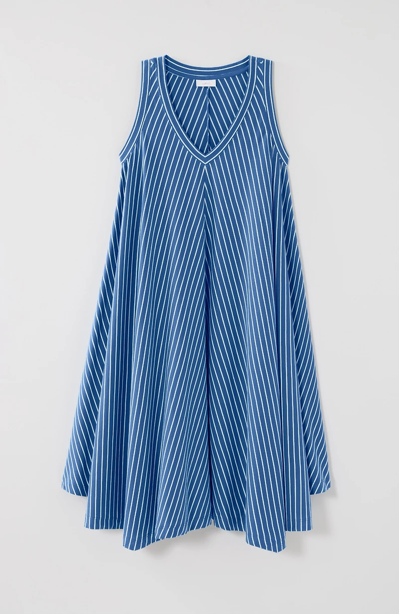 fit striped swing dress
