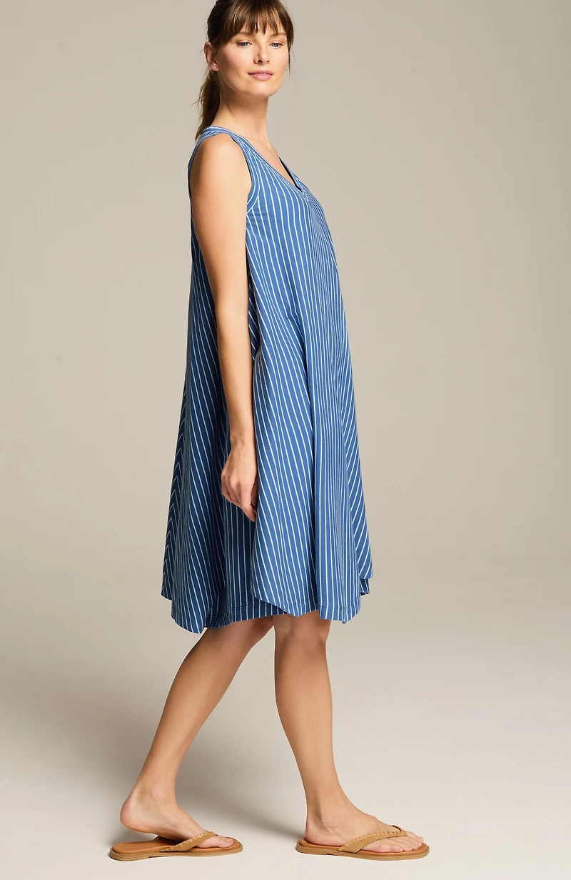 fit striped swing dress