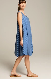 fit striped swing dress