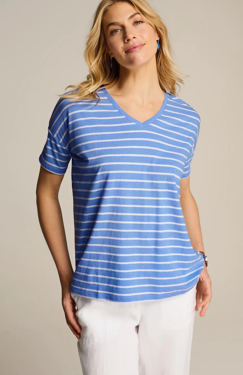 linen-blend relaxed tee