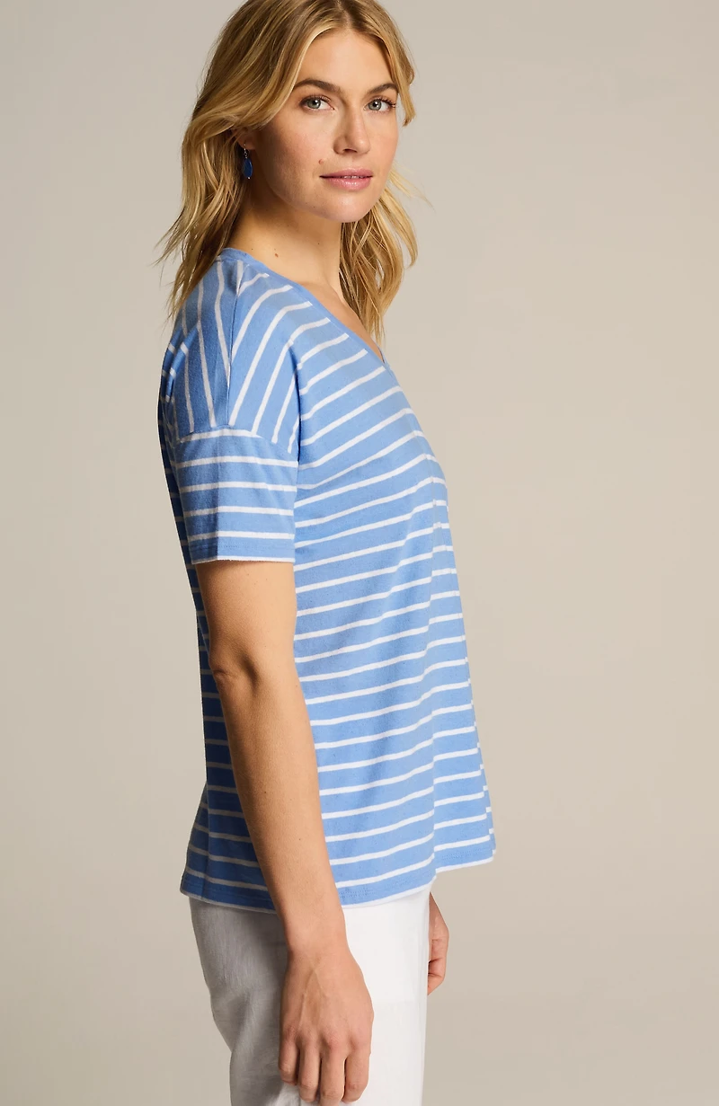linen-blend relaxed tee