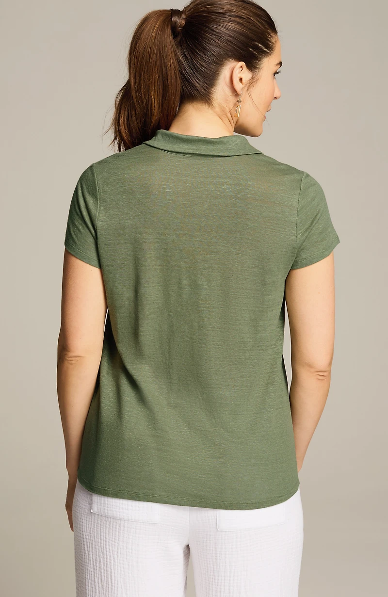 linen patch-pocket tee