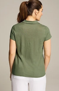 linen patch-pocket tee