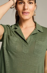 linen patch-pocket tee