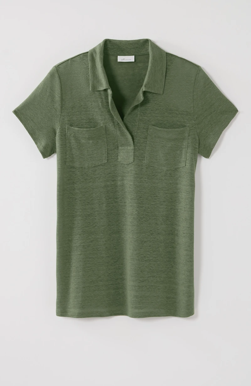 linen patch-pocket tee