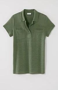 linen patch-pocket tee