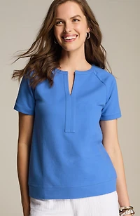 french terry short-sleeve pullover