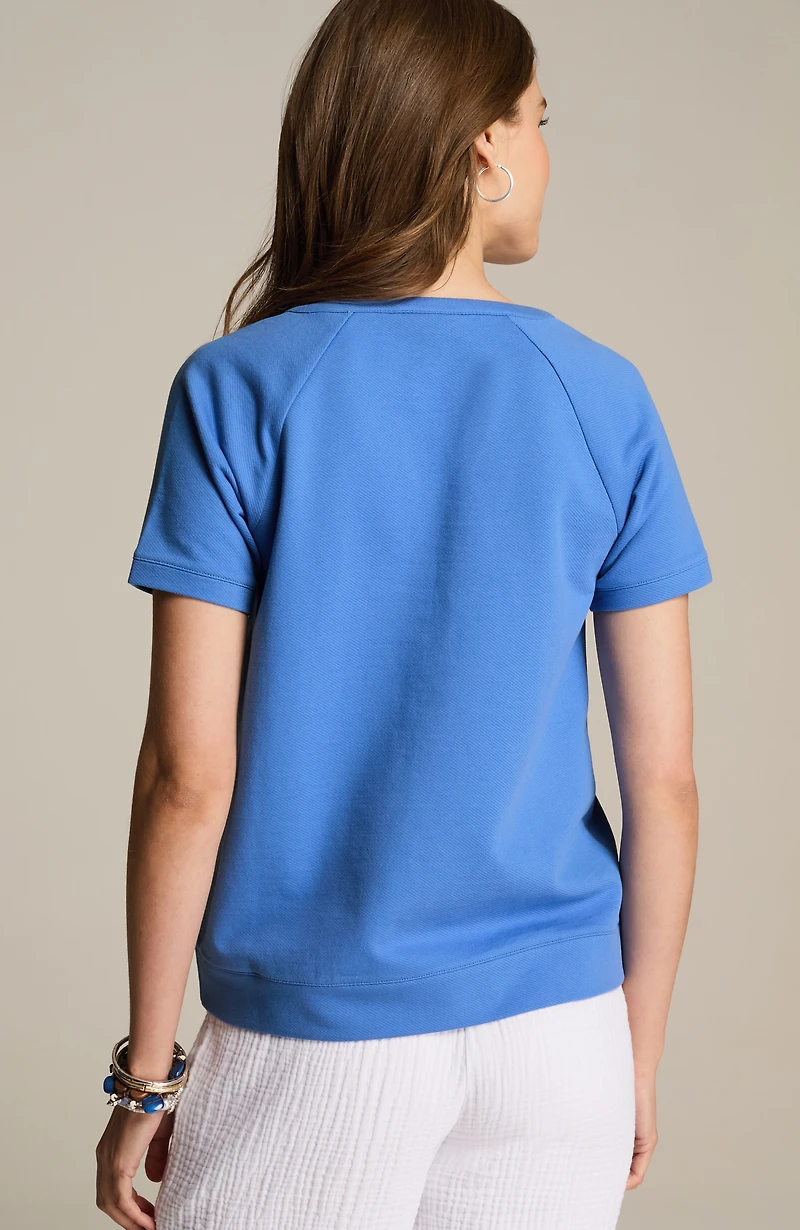 french terry short-sleeve pullover
