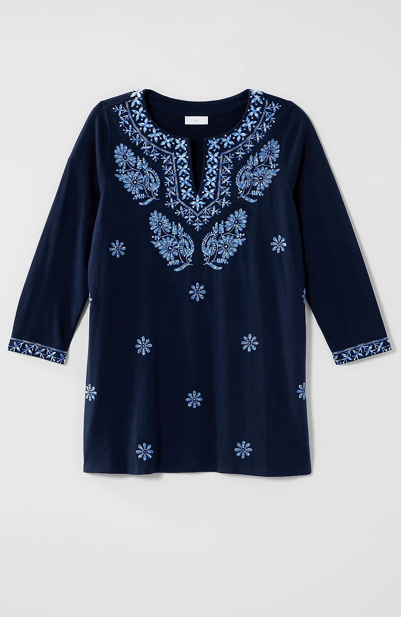 embroidered knit tunic