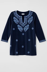 embroidered knit tunic