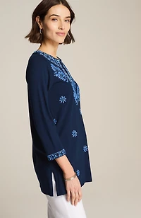 embroidered knit tunic