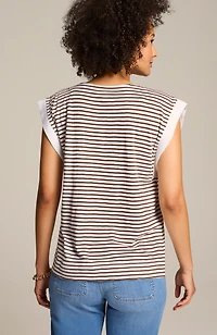 rib-trimmed tee