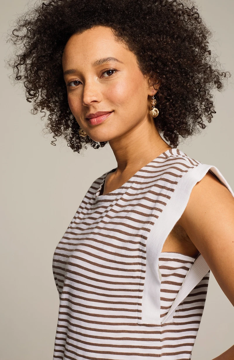 rib-trimmed tee