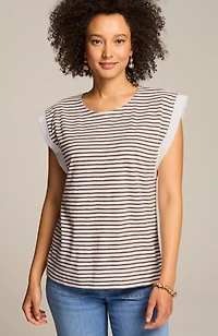 rib-trimmed tee