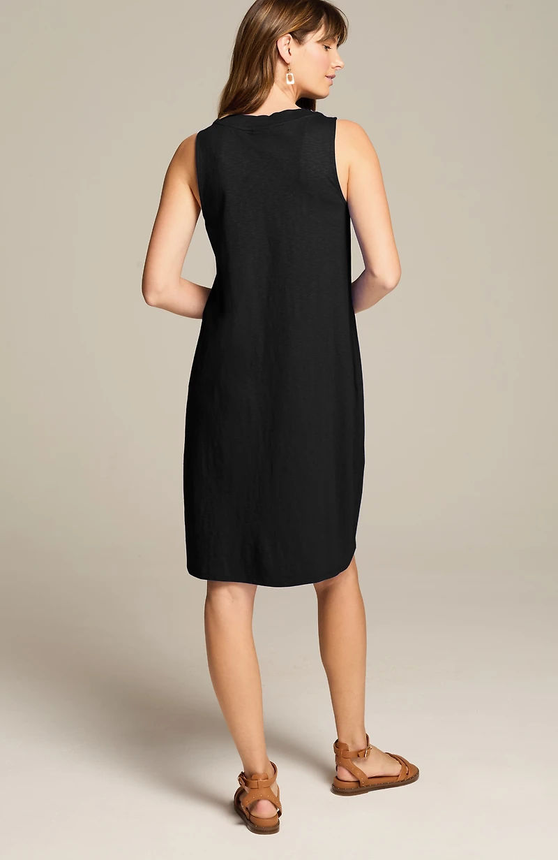 sleeveless henley dress