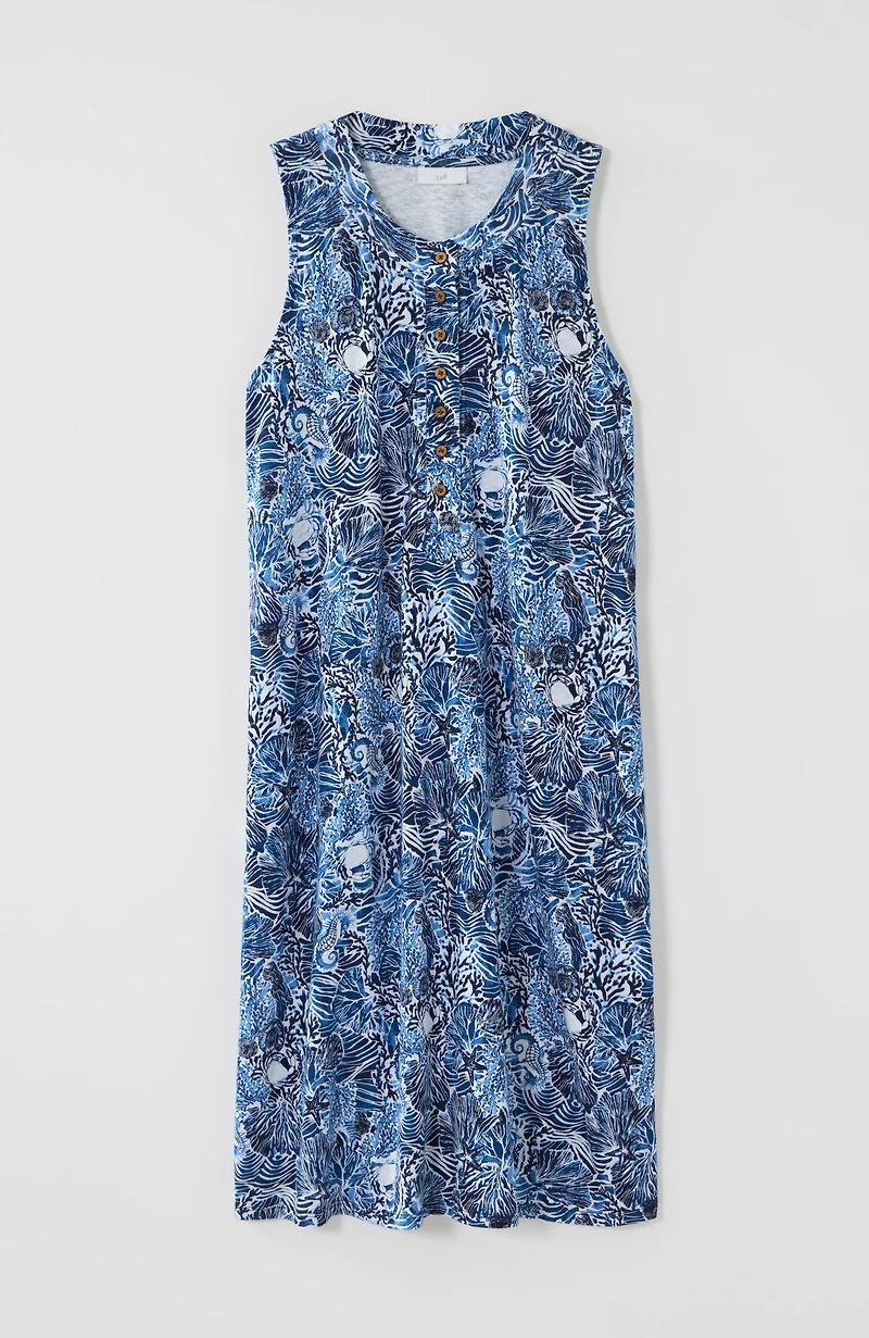 sleeveless henley dress