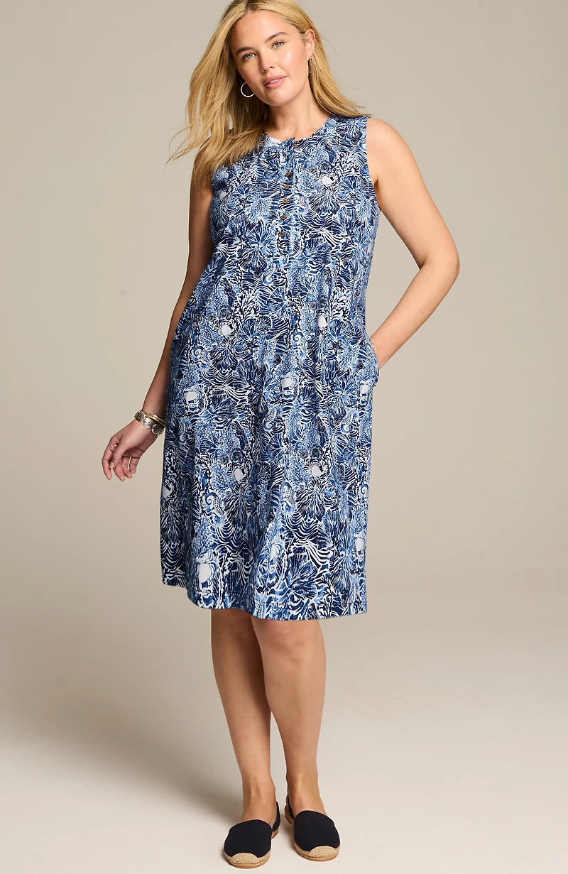 sleeveless henley dress