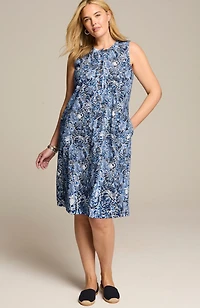 sleeveless henley dress
