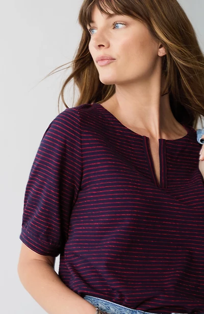 striped-jacquard top