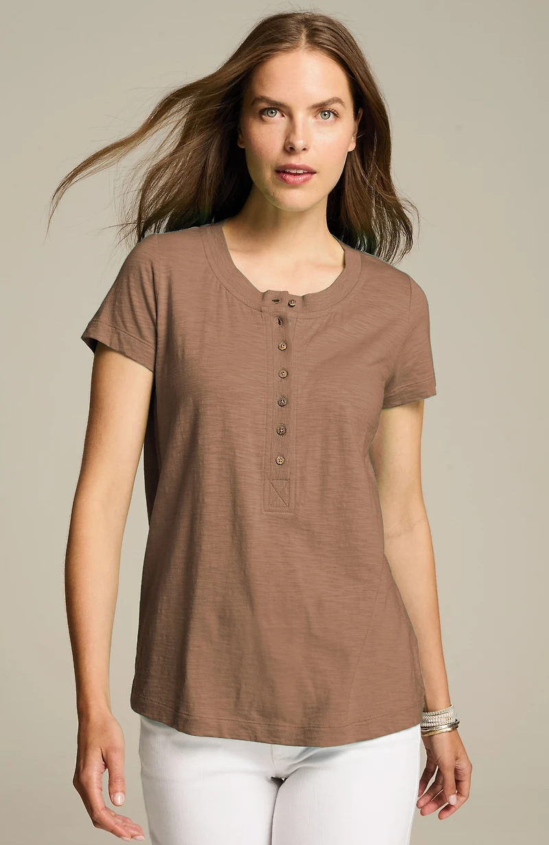 short-sleeve henley top