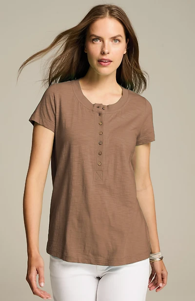 short-sleeve henley top