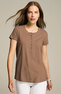 short-sleeve henley top