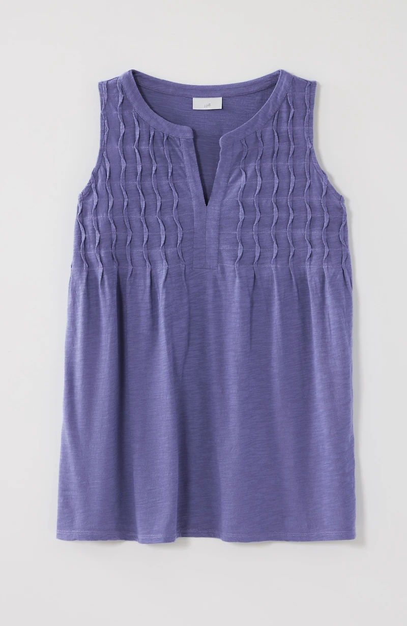 pintucked sleeveless top