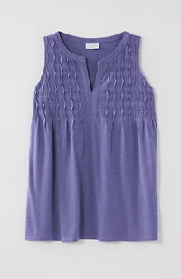 pintucked sleeveless top