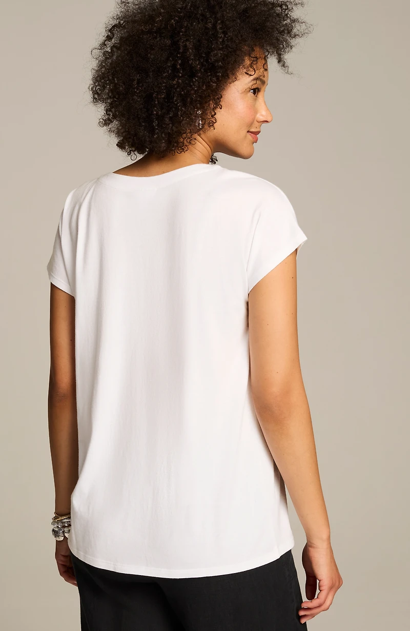 floral-embroidered top