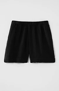 cotton-gauze slit-hem shorts