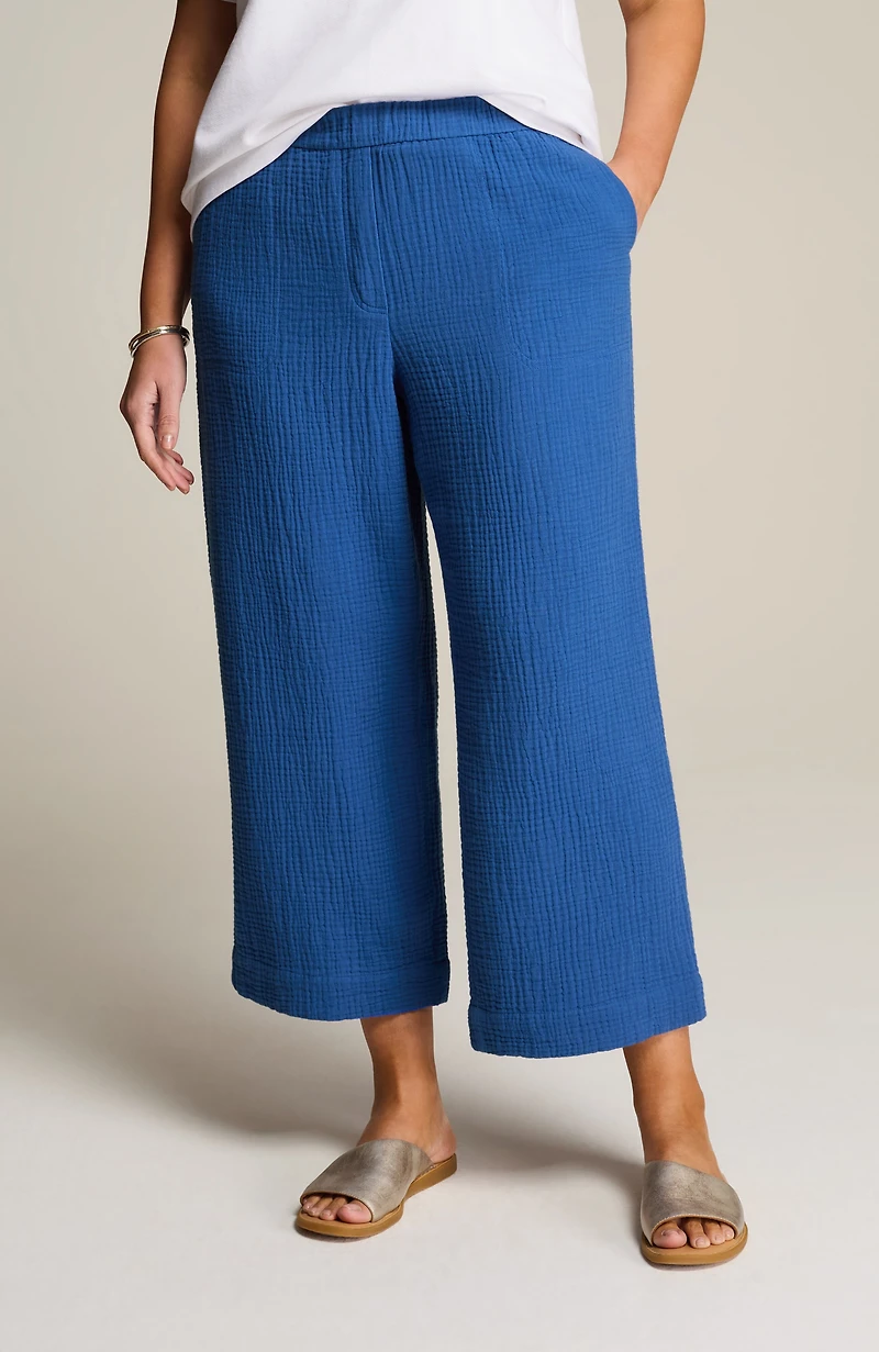 cotton-gauze pull-on crops