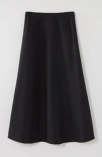 linen-blend seamed maxi skirt
