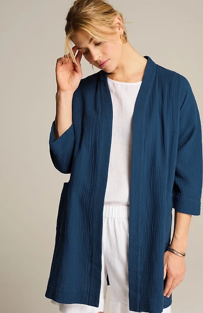 pure jill cotton-gauze jacket